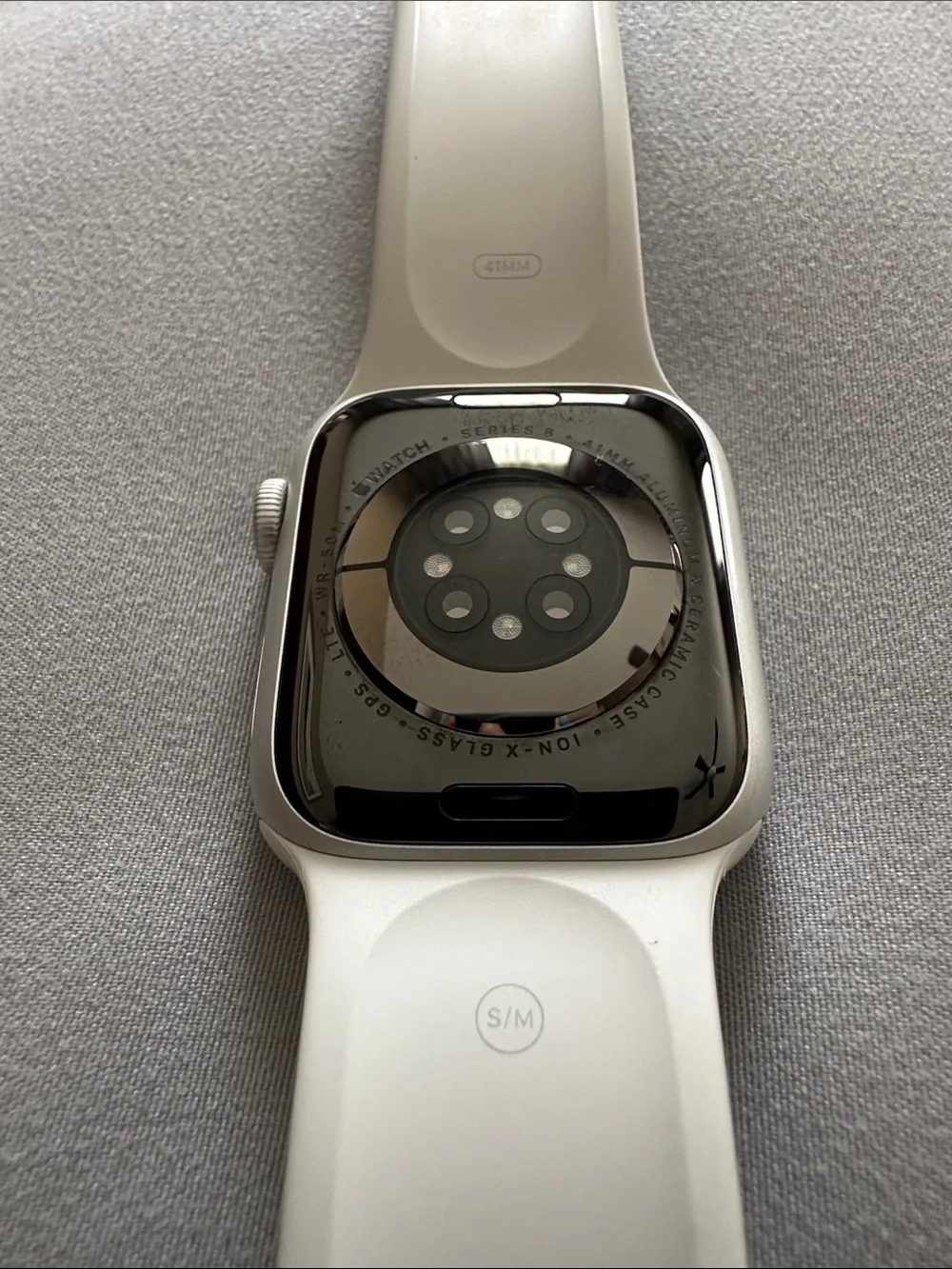 Apple Watch with White Sport Band and Silver Case | Series 8 | 41mm